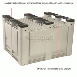 Best deal ⭐ Decade M40SWH3 Pallet Container Solid Wall 48x40x31 Short Side Runners White 1500 Lb Capacity 🥰 -Containers shop 442743WH 2wco