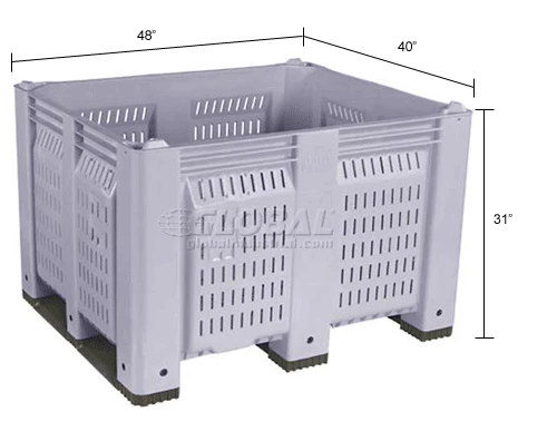 Cheap ✔️ Decade M40PGY3 Pallet Container Vented Wall 48x40x31 Short Side Runners Gray 1500 Lb Capacity 🥰 3 Cheap ✔️ Decade M40PGY3 Pallet Container Vented Wall 48x40x31 Short Side Runners Gray 1500 Lb Capacity 🥰 - Image 3