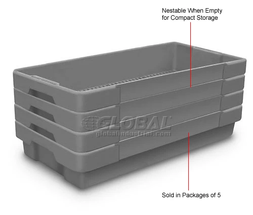 Budget â United Visual Products Plastic Utility Tray Gray 26" L X 12-1/2" W X 4-1/2 H - Pkg Qty 5 đĨ° 4 Budget â United Visual Products Plastic Utility Tray Gray 26" L X 12-1/2" W X 4-1/2 H - Pkg Qty 5 đĨ° - Image 4