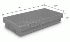 Budget â United Visual Products Plastic Utility Tray Gray 26" L X 12-1/2" W X 4-1/2 H - Pkg Qty 5 đĨ° 9 Budget â United Visual Products Plastic Utility Tray Gray 26" L X 12-1/2" W X 4-1/2 H - Pkg Qty 5 đĨ° -Containers shop 443034GY dim