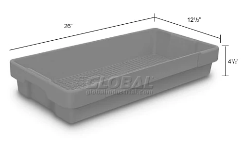 Budget â United Visual Products Plastic Utility Tray Gray 26" L X 12-1/2" W X 4-1/2 H - Pkg Qty 5 đĨ° 5 Budget â United Visual Products Plastic Utility Tray Gray 26" L X 12-1/2" W X 4-1/2 H - Pkg Qty 5 đĨ° - Image 5