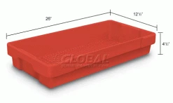 Wholesale ✨ United Visual Products Plastic Utility Tray Red 26" L X 12-1/2" W X 4-1/2 H - Pkg Qty 5 ⌛ -Containers shop 443034RD dim