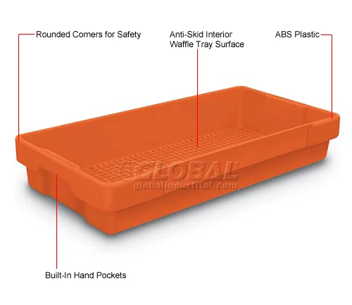 Promo 👍 United Visual Products Plastic Utility Tray Orange 26" L X 12-1/2" W X 4-1/2 H - Pkg Qty 5 💯 3 Promo 👍 United Visual Products Plastic Utility Tray Orange 26" L X 12-1/2" W X 4-1/2 H - Pkg Qty 5 💯 - Image 3