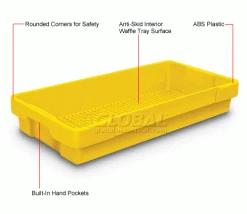 Flash Sale 😀 United Visual Products Plastic Utility Tray Yellow 26" L X 12-1/2" W X 4-1/2 H - Pkg Qty 5 🔥 -Containers shop 443034YL 1wco