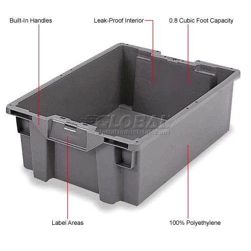 New ✔️ ORBIS Stack-N-Nest Pallet Container GS6040-13 - 23-5/8 x 15-3/4 x 5-1/4 Gray 🤩 4 New ✔️ ORBIS Stack-N-Nest Pallet Container GS6040-13 - 23-5/8 x 15-3/4 x 5-1/4 Gray 🤩 - Image 4