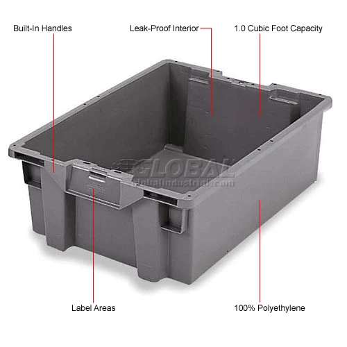 Best Sale 🥰 ORBIS Stack-N-Nest Pallet Container GS6040-18 - 23-5/8 x 15-3/4 x 7-1/8 Gray ⌛ 4 Best Sale 🥰 ORBIS Stack-N-Nest Pallet Container GS6040-18 - 23-5/8 x 15-3/4 x 7-1/8 Gray ⌛ - Image 4