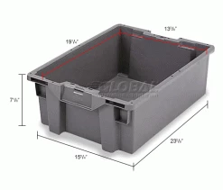 Best Sale 🥰 ORBIS Stack-N-Nest Pallet Container GS6040-18 - 23-5/8 x 15-3/4 x 7-1/8 Gray ⌛ 13 Best Sale 🥰 ORBIS Stack-N-Nest Pallet Container GS6040-18 - 23-5/8 x 15-3/4 x 7-1/8 Gray ⌛ -Containers shop 443116 dim