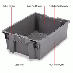 Hot Sale 👏 ORBIS Stack-N-Nest Pallet Container GS6040-22 - 23-5/8 x 15-3/4 x 8-1/2 Gray 🔥 10 Hot Sale 👏 ORBIS Stack-N-Nest Pallet Container GS6040-22 - 23-5/8 x 15-3/4 x 8-1/2 Gray 🔥 -Containers shop 443117 1wco