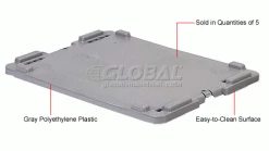 Best Pirce 🤩 ORBIS Lid CGS6040 For Stack-N-Nest Pallet Container 23-5/8 x 15-3/4 x 1-1/4 Gray 🔥 -Containers shop 443120 1wco