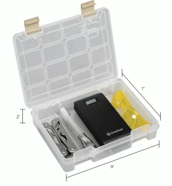 Hot Sale 👍 Plano Molding Plano ProLatch™ StowAway® Open Compartment Box, 9"L x 7"W x 2"H, Clear - Pkg Qty 6 ⌛ -Containers shop 493285 dim