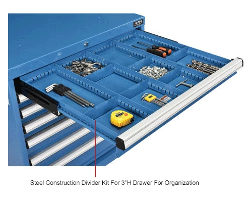 Outlet 🎁 Global Industrial™ Divider Kit for 3"H Drawer of Modular Drawer Cabinet 30"Wx27"D, Blue ⭐ 4 Outlet 🎁 Global Industrial™ Divider Kit for 3"H Drawer of Modular Drawer Cabinet 30"Wx27"D, Blue ⭐ - Image 4