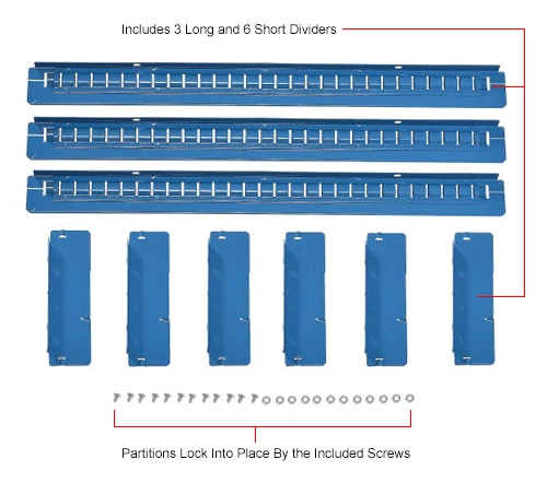 Outlet 🎁 Global Industrial™ Divider Kit for 3"H Drawer of Modular Drawer Cabinet 30"Wx27"D, Blue ⭐ 6 Outlet 🎁 Global Industrial™ Divider Kit for 3"H Drawer of Modular Drawer Cabinet 30"Wx27"D, Blue ⭐ - Image 6
