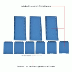 Best Pirce 🛒 Global Industrial™ Divider Kit for 10"H Drawer of Modular Drawer Cabinet 30"Wx27"D, Blue ✨ -Containers shop 493344IN 3wco