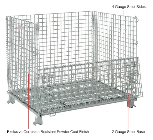 Hot Sale 🧨 Global Industrial™, Folding Wire Container, 48"L x 40"W x 42-1/2"H, 3000 Lb. Capacity 🧨 16 Hot Sale 🧨 Global Industrial™, Folding Wire Container, 48"L x 40"W x 42-1/2"H, 3000 Lb. Capacity 🧨 - Image 16