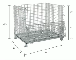 Hot Sale 🧨 Global Industrial™, Folding Wire Container, 48"L x 40"W x 42-1/2"H, 3000 Lb. Capacity 🧨 48 Hot Sale 🧨 Global Industrial™, Folding Wire Container, 48"L x 40"W x 42-1/2"H, 3000 Lb. Capacity 🧨 -Containers shop 493394IN dim