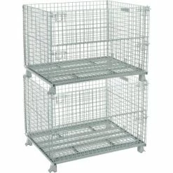 Budget 🥰 Global Industrial™ Folding Wire Container 48"L x 40"W x 36-1/2"H 3000 Lb. Capacity ❤️ -Containers shop 493395 02