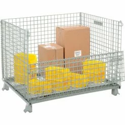 Budget 🥰 Global Industrial™ Folding Wire Container 48"L x 40"W x 36-1/2"H 3000 Lb. Capacity ❤️ -Containers shop 493395 07