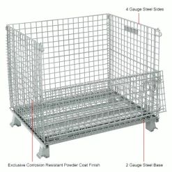 Hot Sale 🔥 Global Industrial Folding Wire Container, 40"L x 32"W x 34-1/2"H, 3000 Lb. Capacity ⌛ -Containers shop 493396IN 1wco