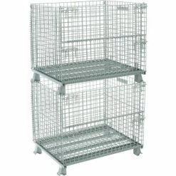 Hot Sale 🔥 Global Industrial Folding Wire Container, 40"L x 32"W x 34-1/2"H, 3000 Lb. Capacity ⌛ -Containers shop 493396 02