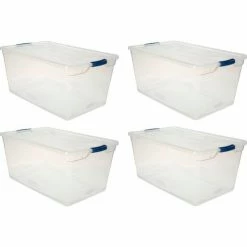 Brand new 🔥 Rubbermaid® Cleverstore™ Clear Latching Storage Tote w/Lid 95 Qt 29"Lx17-3/4"Wx13-1/4"H - Pkg Qty 4 🔥 11 Brand new 🔥 Rubbermaid® Cleverstore™ Clear Latching Storage Tote w/Lid 95 Qt 29"Lx17-3/4"Wx13-1/4"H - Pkg Qty 4 🔥 -Containers shop 493497 4
