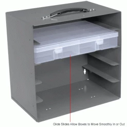 Hot Sale 🧨 Durham Mfg. Durham Steel Compartment Box Rack 13-1/2 x 9-1/8 x 13-1/4 with 5 of 24-Compartment Plastic Boxes 👍 -Containers shop 493512IN 4wco