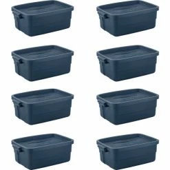 Best deal ❤️ Rubbermaid® Roughneck™ Tote 10 Gallon 18"L x 12"W x 8-1/2"H Dark Indigo Metallic - Pkg Qty 8 🌟 -Containers shop 493591 2