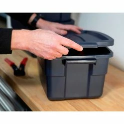 Best deal ❤️ Rubbermaid® Roughneck™ Tote 10 Gallon 18"L x 12"W x 8-1/2"H Dark Indigo Metallic - Pkg Qty 8 🌟 -Containers shop 493591 4