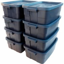 Best deal ❤️ Rubbermaid® Roughneck™ Tote 10 Gallon 18"L x 12"W x 8-1/2"H Dark Indigo Metallic - Pkg Qty 8 🌟 -Containers shop 493591 5