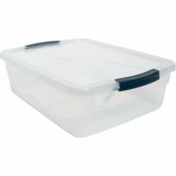 Cheap 🥰 Rubbermaid® Cleverstore™ Clear Latching Storage Tote w/Lid 16 Quart 16-7/8x13-3/8x5-1/2 - Pkg Qty 8 👏