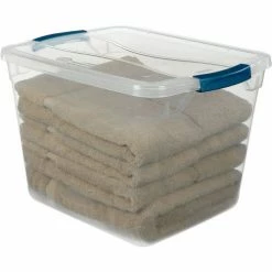 Buy 🛒 Rubbermaid® Cleverstore™ Clear Latching Storage Tote w/Lid 30 Quart 16-7/8x13-3/8x11-1/2 - Pkg Qty 8 🧨 -Containers shop 493671 6