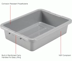 Best reviews of 🧨 Global Industrial™ NSF Plastic Bus Tub, 20"L x 15"W x 5"H, Gray - Pkg Qty 12 🎁 -Containers shop 493681GYIN 1wco