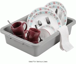 Best reviews of 🧨 Global Industrial™ NSF Plastic Bus Tub, 20"L x 15"W x 5"H, Gray - Pkg Qty 12 🎁 -Containers shop 493681GYIN 3wco