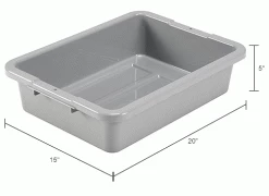 Best reviews of 🧨 Global Industrial™ NSF Plastic Bus Tub, 20"L x 15"W x 5"H, Gray - Pkg Qty 12 🎁 -Containers shop 493681GYIN dim