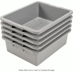 Promo 🔥 Global Industrial™ NSF Plastic Bus Tub, 21-1/2"L x 17-3/4"W x 7"H, Gray - Pkg Qty 5 ❤️ -Containers shop 493683GYIN 2wco