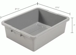 Promo 🔥 Global Industrial™ NSF Plastic Bus Tub, 21-1/2"L x 17-3/4"W x 7"H, Gray - Pkg Qty 5 ❤️ -Containers shop 493683GYIN dim