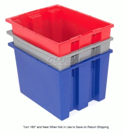Budget 👏 Global Industrial™ Stack and Nest Storage Container SNT190 No Lid 19-1/2 x 15-1/2 x 10, Red - Pkg Qty 6 ⌛ -Containers shop 498422 3wco 3