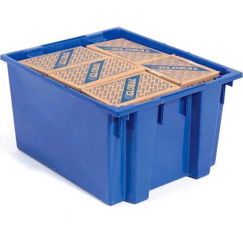 Buy ❤️ Global Industrial Stack and Nest Storage Container SNT230 No Lid 23-1/2 x 19-1/2 x 13, Blue - Pkg Qty 3 ⌛ 3 Buy ❤️ Global Industrial Stack and Nest Storage Container SNT230 No Lid 23-1/2 x 19-1/2 x 13, Blue - Pkg Qty 3 ⌛ - Image 3