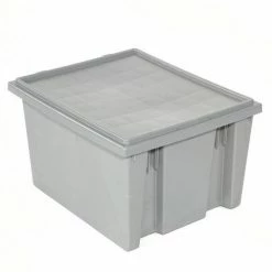 Budget 🎉 Global Industrial Lid LID301 for Stack and Nest Storage Container SNT300, Gray - Pkg Qty 3 😀 -Containers shop 498427GY 01 1