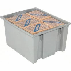 Deals 👏 Akro-Mils Nest & Stack Tote 35225 - 23-1/2"L x 19-1/2"W x 10"H, Gray - Pkg Qty 3 😉 -Containers shop 498427GY 03 2