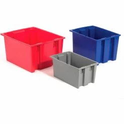 Deals 👏 Akro-Mils Nest & Stack Tote 35225 - 23-1/2"L x 19-1/2"W x 10"H, Gray - Pkg Qty 3 😉 -Containers shop 498427GY 18 2