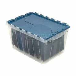 Cheap ⌛ Akro-Mils® Clear Attached Lid Container 66486FILEB w/File Rails - 21-1/2"L x 15"W x 12-1/2"H - Pkg Qty 6 🌟