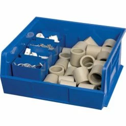 Flash Sale 🥰 Little Bin QBC111 For Plastic Stacking Bins - 1-3/4 x 3-1/4 x 3 Blue - Pkg Qty 48 👏 -Containers shop 550103BL 04