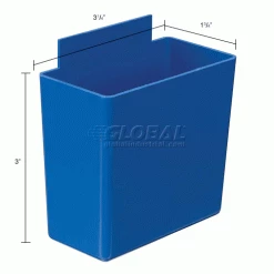 Flash Sale 🥰 Little Bin QBC111 For Plastic Stacking Bins - 1-3/4 x 3-1/4 x 3 Blue - Pkg Qty 48 👏 -Containers shop 550103BL dim