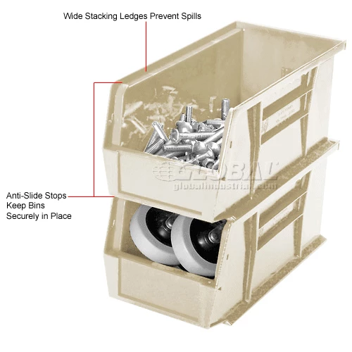 Flash Sale π Global Industrial Plastic Stack & Hang Bin, 5-1/2"W x 14-3/4"D x 5"H, Beige - Pkg Qty 12 π 19 Flash Sale π Global Industrial Plastic Stack & Hang Bin, 5-1/2"W x 14-3/4"D x 5"H, Beige - Pkg Qty 12 π - Image 19