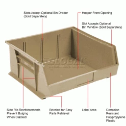 Top 10 ⭐ Global Industrial Plastic Stack & Hang Bin,11"W x 10-7/8"D x 5"H, Beige - Pkg Qty 6 🤩 50 Top 10 ⭐ Global Industrial Plastic Stack & Hang Bin,11"W x 10-7/8"D x 5"H, Beige - Pkg Qty 6 🤩 -Containers shop 550114BG 1wco
