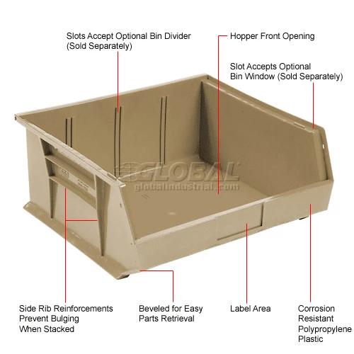 Top 10 ⭐ Global Industrial Plastic Stack & Hang Bin,11"W x 10-7/8"D x 5"H, Beige - Pkg Qty 6 🤩 23 Top 10 ⭐ Global Industrial Plastic Stack & Hang Bin,11"W x 10-7/8"D x 5"H, Beige - Pkg Qty 6 🤩 - Image 23