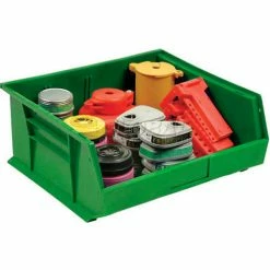 Hot Sale ✨ Plastic Stack & Hang Bin, 16-1/2"W x 10-7/8"D x 5"H, Green - Pkg Qty 6 ⌛ -Containers shop 550114GN 01