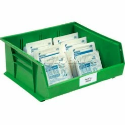 Hot Sale ✨ Plastic Stack & Hang Bin, 16-1/2"W x 10-7/8"D x 5"H, Green - Pkg Qty 6 ⌛ -Containers shop 550114GN 03