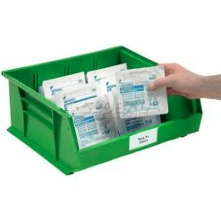 Hot Sale ✨ Plastic Stack & Hang Bin, 16-1/2"W x 10-7/8"D x 5"H, Green - Pkg Qty 6 ⌛ -Containers shop 550114GN 04