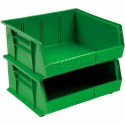 Hot Sale ✨ Plastic Stack & Hang Bin, 16-1/2"W x 10-7/8"D x 5"H, Green - Pkg Qty 6 ⌛ -Containers shop 550114GN 09